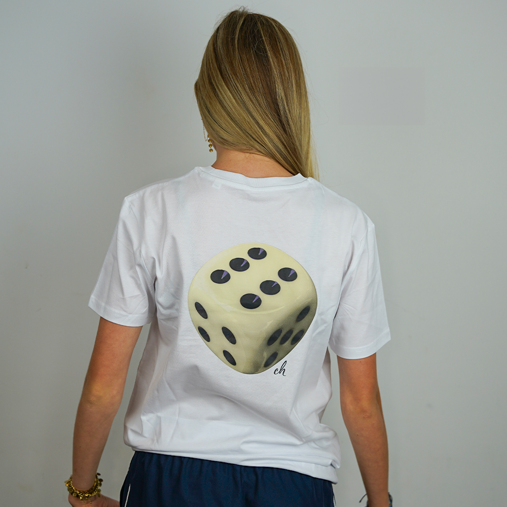 Dobbelsteen Tshirt - Wit - Afbeelding 2